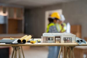 Modern building constructed by Jeffrin Construction – expert building construction services.