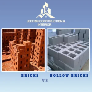 Traditional bricks used for building construction in Marthandam showcasing durability and strength.