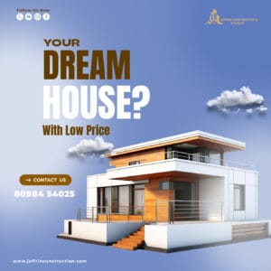 Construction project by Jeffrin Construction, trusted construction company in Marthandam