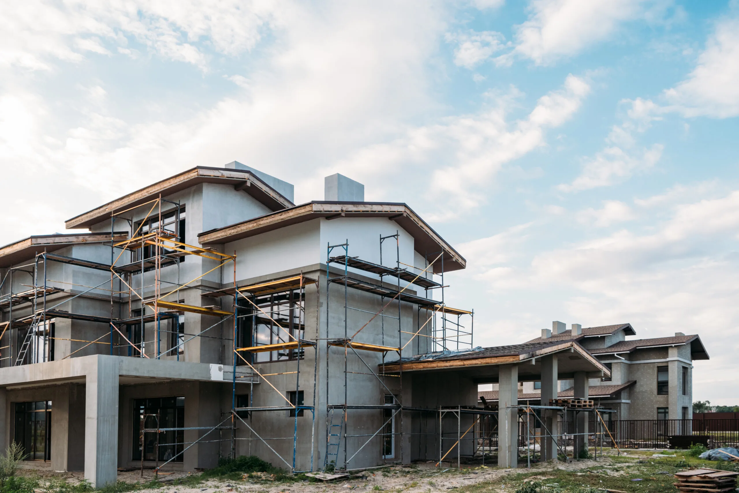 Modern house construction progress by Jeffrin Construction – Construction services in Marthandam